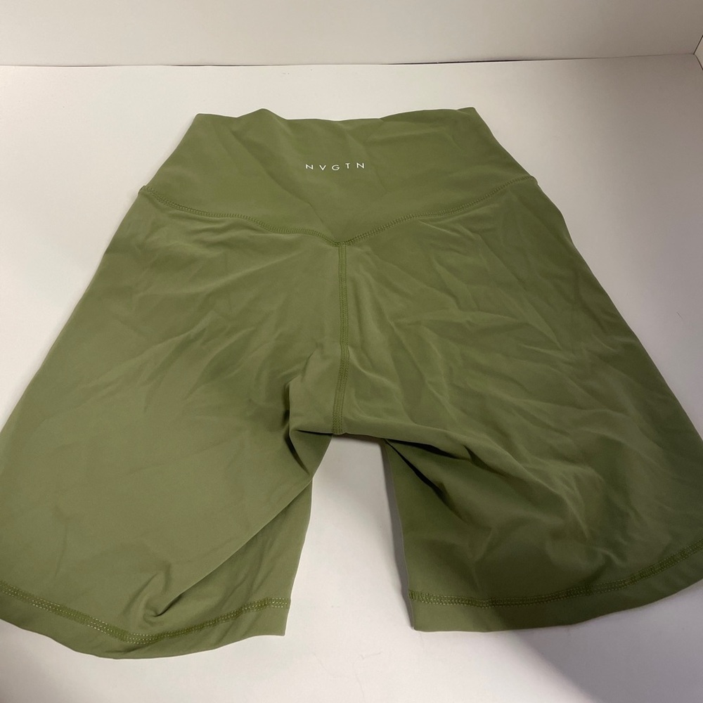 NVGTN Olive Green High-Waist Athletic Bike Shorts